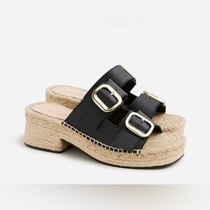 NWT JCrew Made-in-Spain block-heel espadrilles in leather